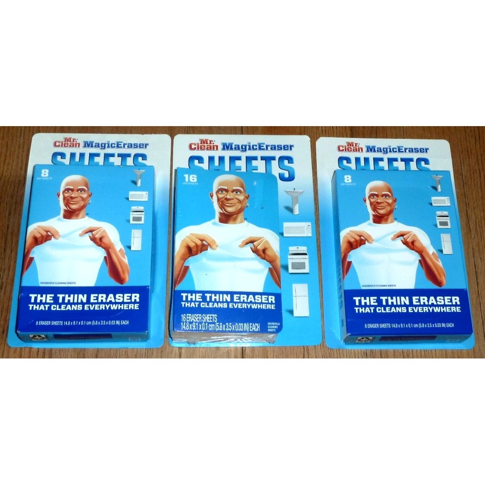Mr. Clean Magic Eraser Power Wipes 2-8 Count Thin Dry Sheets 1-16 Count LOT NEW